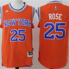 Men's New York Knicks #25 Derrick Rose New Swingman Road Orange Jersey 67dn