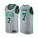 Men's Jaylen Brown #7 City Edition Basketball Jersey Shirt Gray