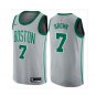 Men's Jaylen Brown #7 City Edition Basketball Jersey Shirt Gray