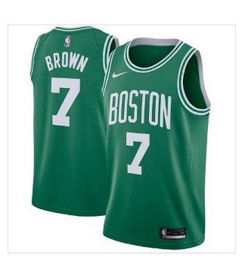 Men's Jaylen Brown #7 City Edition Basketball Jersey Shirt Green