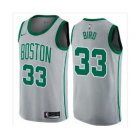 Men's Larry Bird #33 City Edition Basketball Jersey Shirt Gray