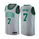 Men's Jaylen Brown #7 City Edition Basketball Jersey Shirt Gray