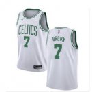 Men's Jaylen Brown #7 City Edition Basketball Jersey Shirt White
