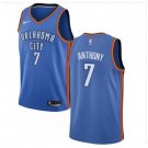Men's Thunder Mens Carmelo Anthony #7 Basketball Jersey Shirt Blue