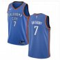 Men's Thunder Mens Carmelo Anthony #7 Basketball Jersey Shirt Blue