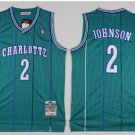 Men's Charlotte Hornets 2# Larry Johnson Green Basketball Jersey