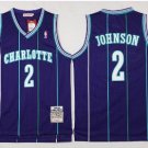 Men's Charlotte Hornets 2# Larry Johnson Blue Basketball Jersey