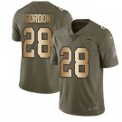 Los Angeles Chargers #28 Melvin Gordon Olive Gold Men's Stitched Limited Jersey