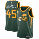 Men's Jazz #45 Donovan Mitchell Basketball Jersey Green Earned Edition