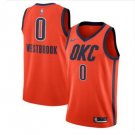 Men's Thunder #0 Russell Westbrook Basketball Jersey Orange City Edition 2019