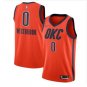 Men's Thunder #0 Russell Westbrook Basketball Jersey Orange City Edition 2019