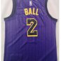 Men's Los Angeles Lakers #2 Lonzo Ball Jersey Purple Stripe 2019 New