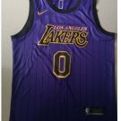 Men's Los Angeles Lakers #0 Kyle Kuzma Basketball Jersey Purple Stripe 2019 New