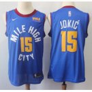 Men's Denver Nuggets #15 Nikola Jokic Basketball Jersey Blue 2019 New