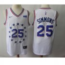 Men's 76ers #25 Ben Simmons Basketball Jersey White 2019 New