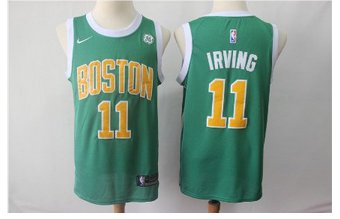 Men's Boston Celtics #11 Kyrie Irving Basketball Jersey Green 2019 New