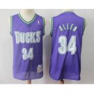 Men's Bucks #34 Giannis Antetokounmpo Jersey Pruple Throwback New
