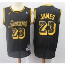 Men's Lakers 23# Lebron James basketball jersey black throwback
