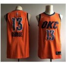 Men's OKC Thunder #13 Paul George Basketball Jersey Orange City Edition 2019