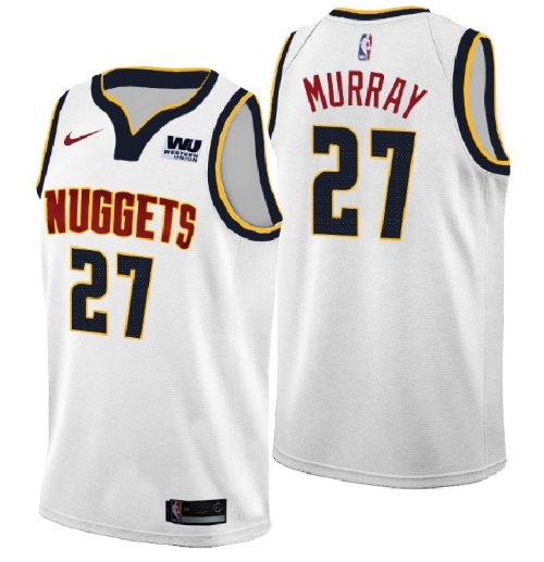 Men's 2018-19 Nuggets #27 Jamal Murray Association White Swingman Jersey