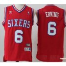 Men's Philadelphia 76ers #6 Julius Erving Red Basketball Jersey