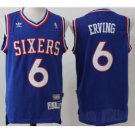 Men's Philadelphia 76ers #6 Julius Erving Blue Basketball Jersey