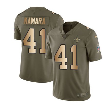 New Orleans Saints #41 Alvin Kamara Olive Gold Men's Limited Jersey