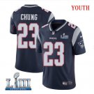 Patriots #23 Patrick Chung Youth Home Navy Blue Stitched Jersey Super Bowl LIII
