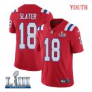 Patriots #18 Matthew Slater Youth Alternate Red Stitched Jersey Super Bowl LIII