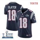 Patriots #18 Matthew Slater Youth Home Navy Blue Stitched Jersey Super Bowl LIII