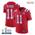 Patriots #11 Drew Bledsoe Youth Alternate Red Stitched Jersey Super Bowl LIII