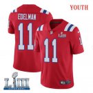 Patriots #11 Julian Edelman Youth Alternate Red Stitched Jersey Super Bowl LIII