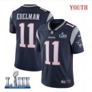 Patriots #11 Julian Edelman Youth Home Navy Blue Stitched Jersey Super Bowl LIII