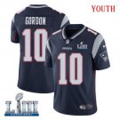 Patriots #10 Josh Gordon Youth Home Navy Blue Stitched Jersey Super Bowl LIII