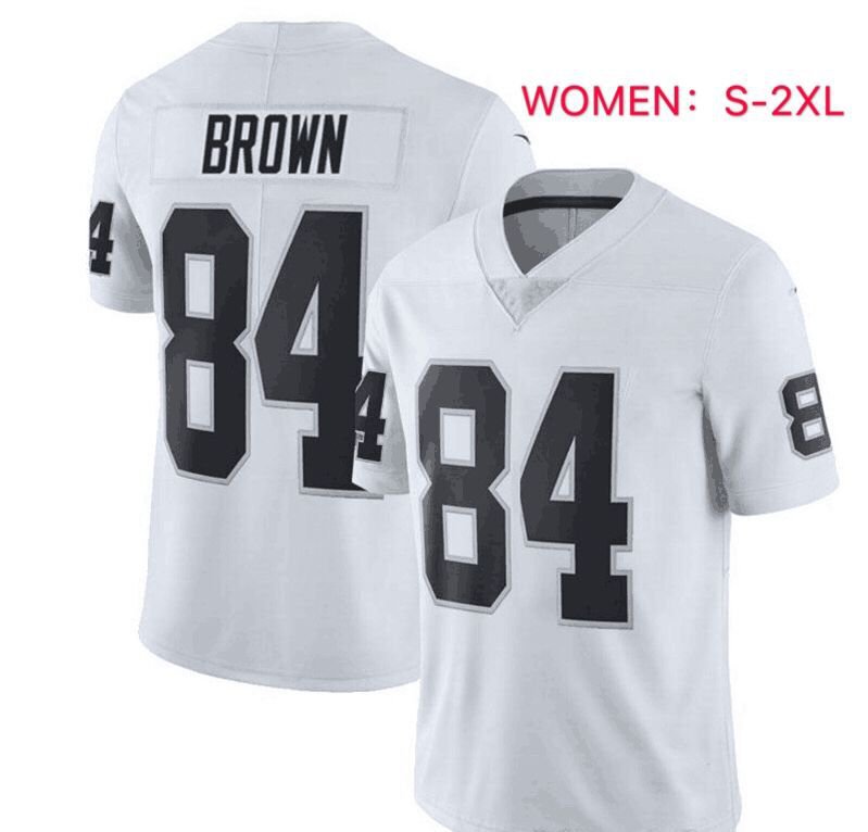 New 2019 Antonio Brown Raiders Women's Stitched Black Football Jersey