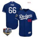 Youth Los Angeles Dodgers #66 Yasiel Puig 2019 World Series Blue