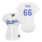 Women Los Angeles Dodgers 66 Yasiel Puig 2019 Baseball Jersey White