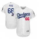 Men 2019 Los Angeles Dodgers #66 Yasiel Puig Flex Base Jersey White