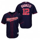 Men's Minnesota Twins Navy Blue #12 Cool Base Jake Odorizzi Alternate Jersey