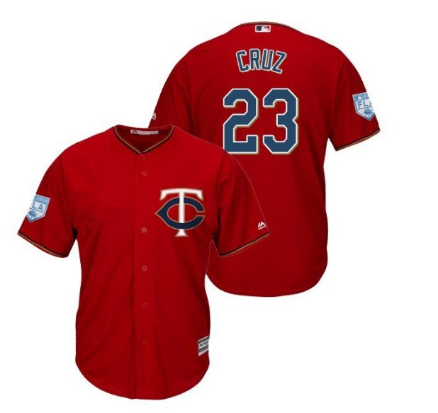 Men's Minnesota Twins Red #23 Nelson Cruz Cool Base Baseball Jersey