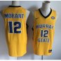 Men's Murray State College 12# Ja Morant Yellow Jersey NCAA