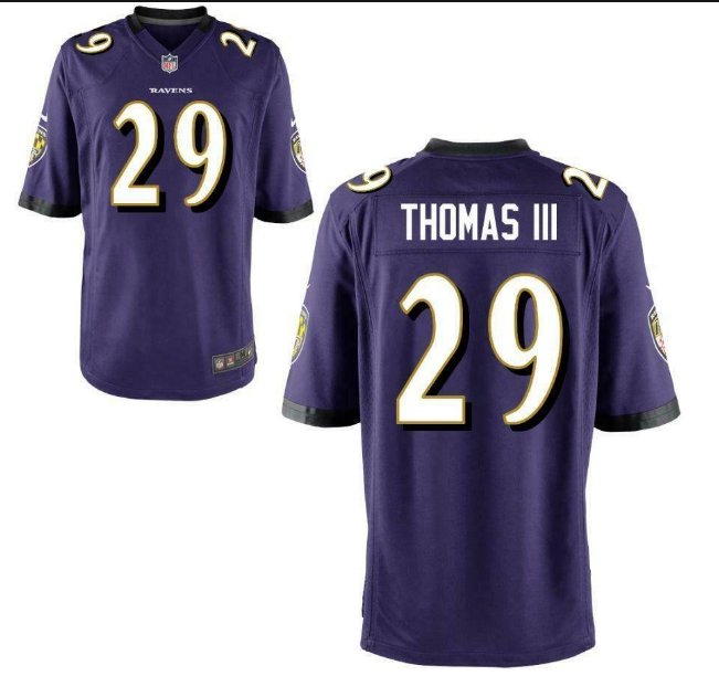 Men's Earl Thomas III Baltimore Raves purple game jersey stitched