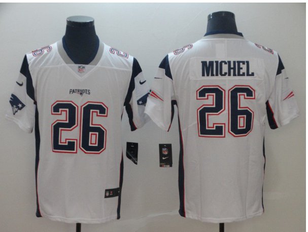 Men's Patriots 26# Sony Michel Limited Jersey White