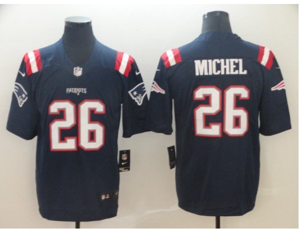 Men's New England Patriots 26# Sony Michel Limited Jersey Navy