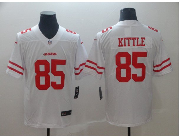 Men's 49ers 85# George Kittle Limited Jersey White