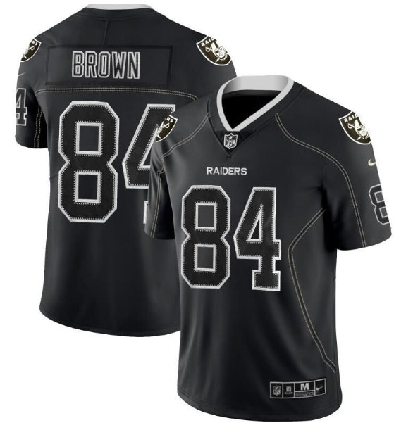 Men's Raiders Antonio Brown Limited Lights Out Black Shadow Jersey