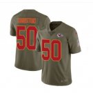 Men's KC Chiefs #50 Justin Houston salute to service jersey olive