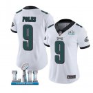 WoMens Philadelphia Eagles Team 2018 #9 Nick Foles Jersey White Super Bowl LII S-3XL