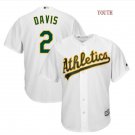 Youth Oakland Athletics #2 Khris Davis cool Base Jersey white