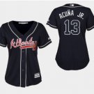 Women Atlanta Braves #13 Ronald Acuna Jr. Jersey navy blue